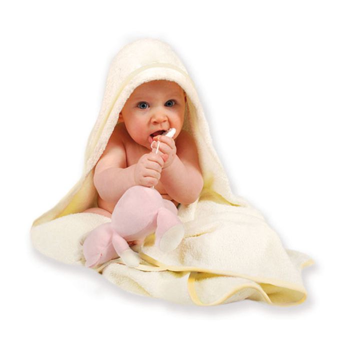 Dvielis mazulim "Animals" ar galvassegu 100x100cm "frotte", balts