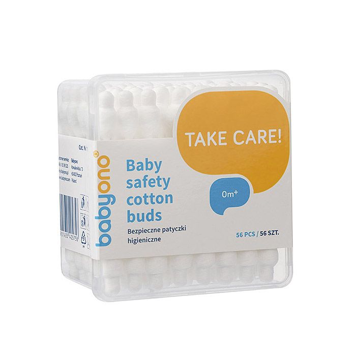 Kosmētiskie vates kociņi BabyOno 56gab. kastītē