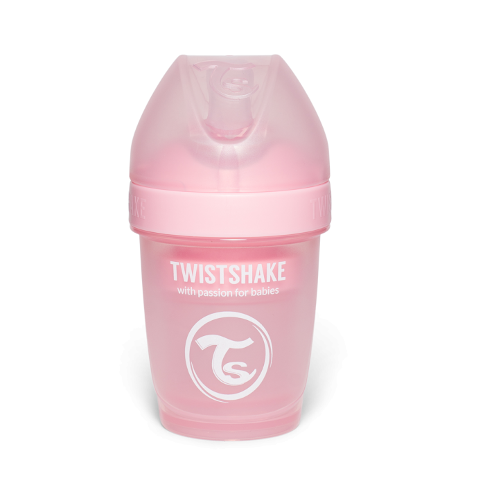 Twistshake buteliukas antikolikinis Pro Double 180ml rožinis 79008