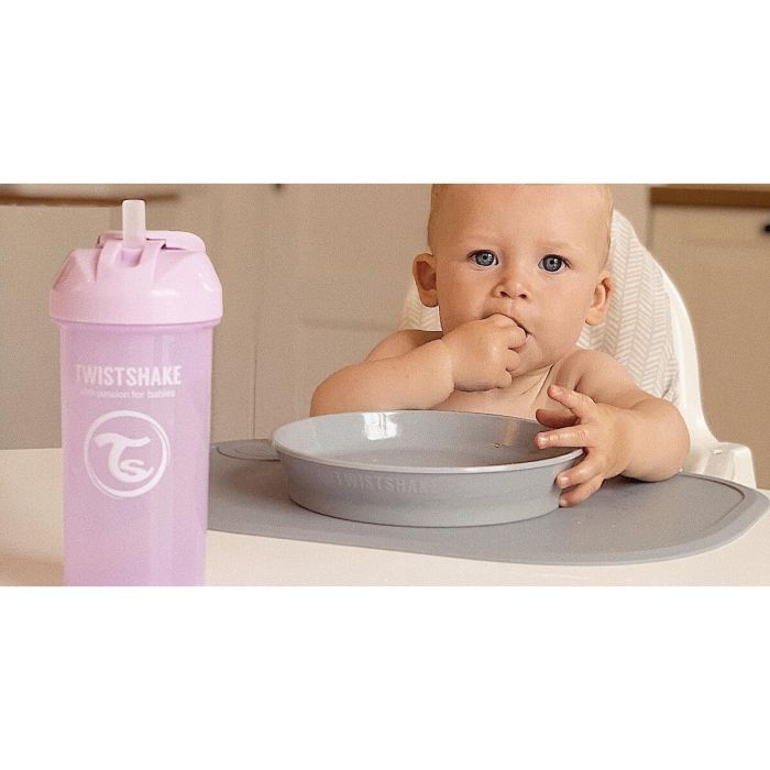 Twistshake buteliukas su šiaudeliu 360 ml nuo 6mėn violetinis 78591