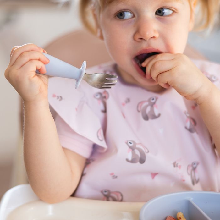 Babyono šaukštelis šakutė nerūdijančio plieno kreminiai 1665/03