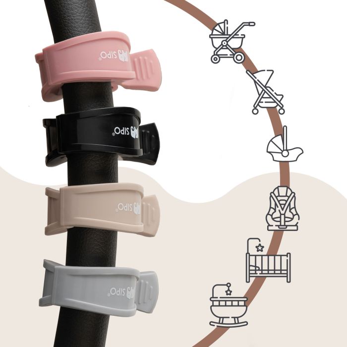 SIPO spaustukai vežimėliams 2vnt pilki SCA-20LG