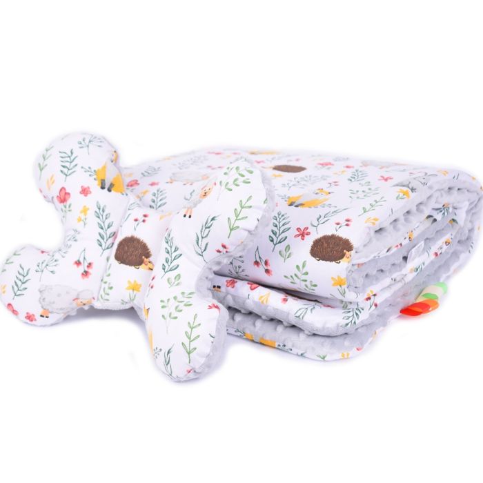Komplekts "Little Friends" pleds 100x75cm un spilvens "tauriņš"