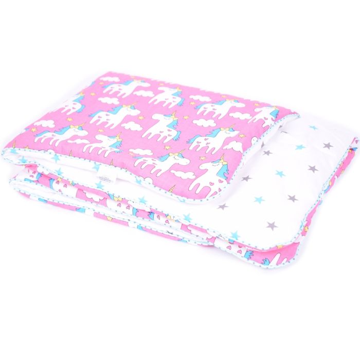 Komplekts ratiņiem "Pink Ponny" sega 60x75cm un spilvens 35x25cm