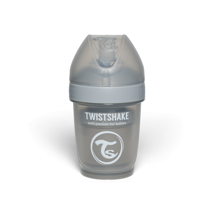 Twistshake buteliukas antikolikinis Pro Double 180ml pilkas 79010