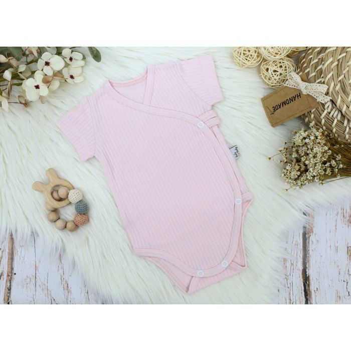 Bērnu bodijs ar īsām piedurknēm "Kos" pale rose
