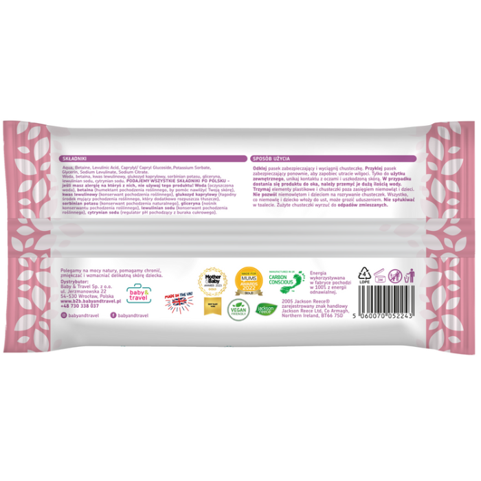 Kinder by Nature drėgnosios servetėlės perdirbamos vandens pagrindu 56 vnt