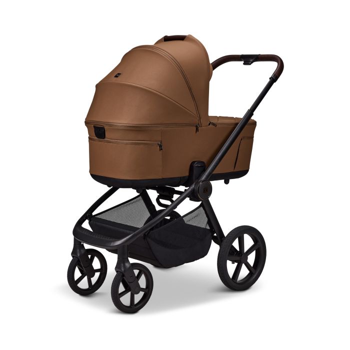 Moon vežimėlis universalus susilankstantis lopšys  2/1 Resea fold šviesiai ruda