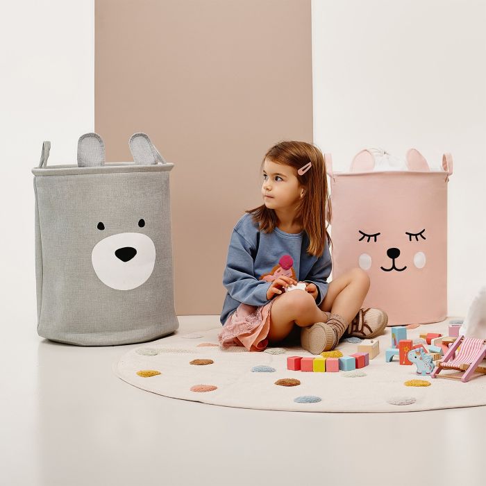 SIPO krepšys žaislams premium meška pilkas 40x40x50cm XB03