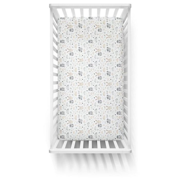 Ankras paklodė  su guma 120x60 triušis pelėda