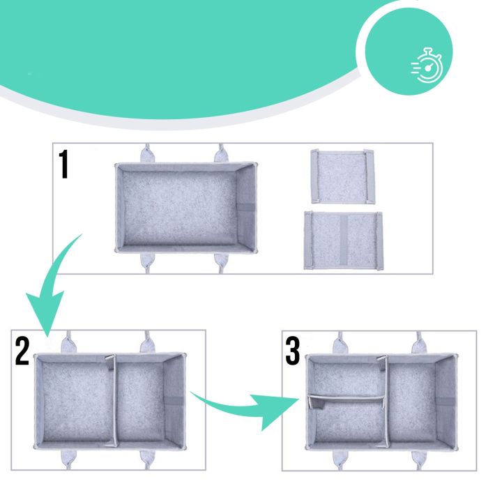 SIPO kūdikio daiktų krepšys veltinis mėtinis OF003