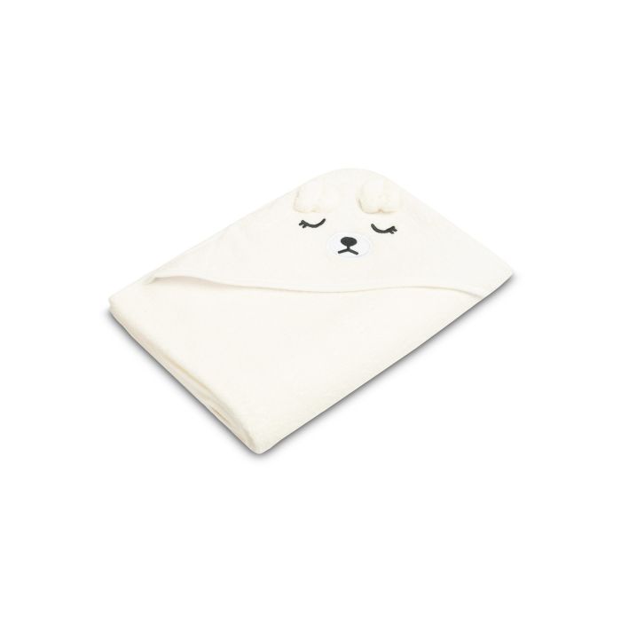 3D dvielis mazulim "White bear" ar galvassegu 100x100cm "frotte"