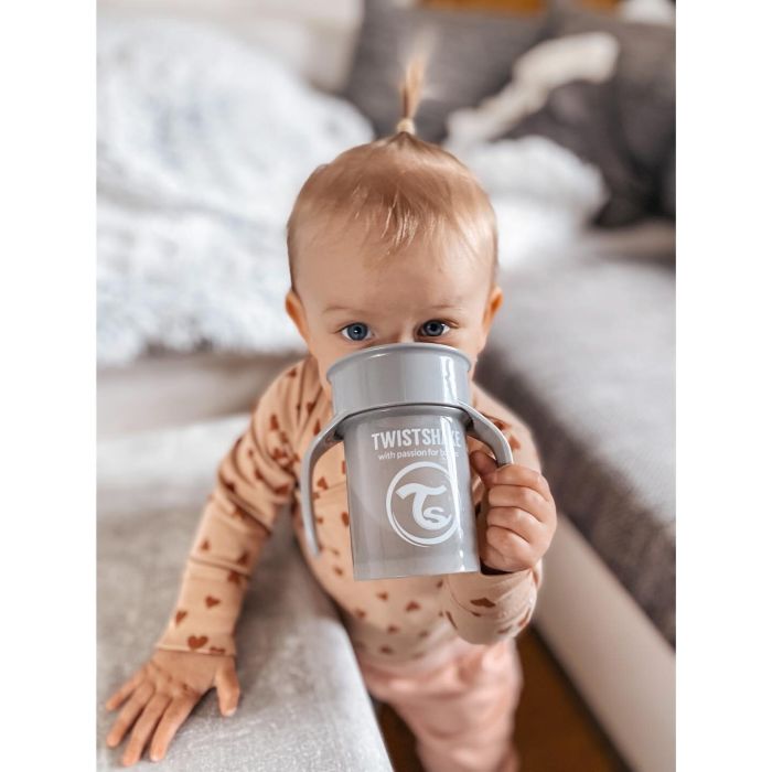 Twistshake buteliukas 360 nuo 6mėn pilkas 78930