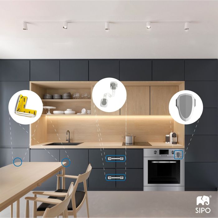 SIPO apsauga smart lock stalčiams durelėms 6 vnt SBS-214