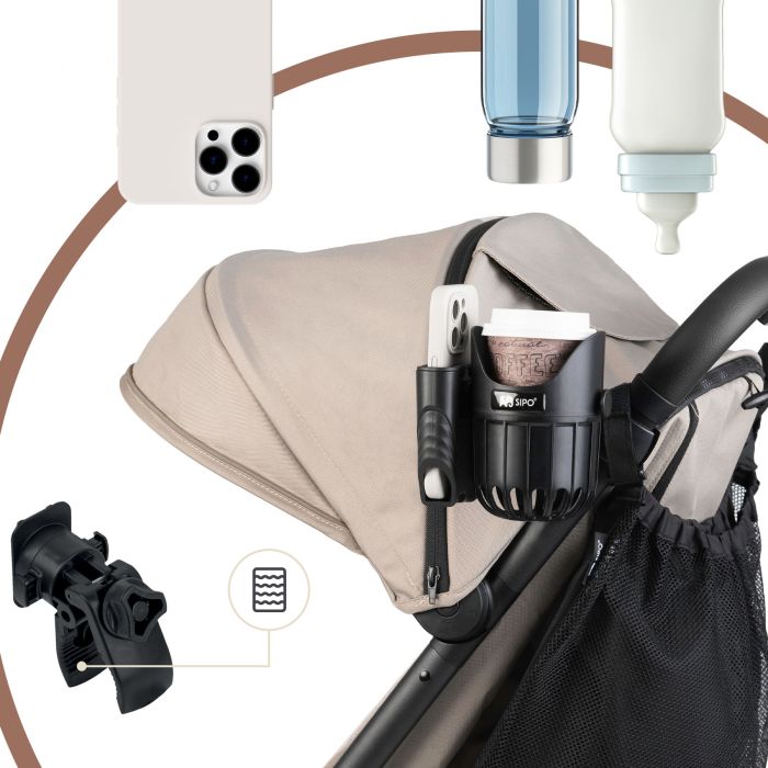 SIPO laikiklis puodelio telefono vežimėliui SCA-03