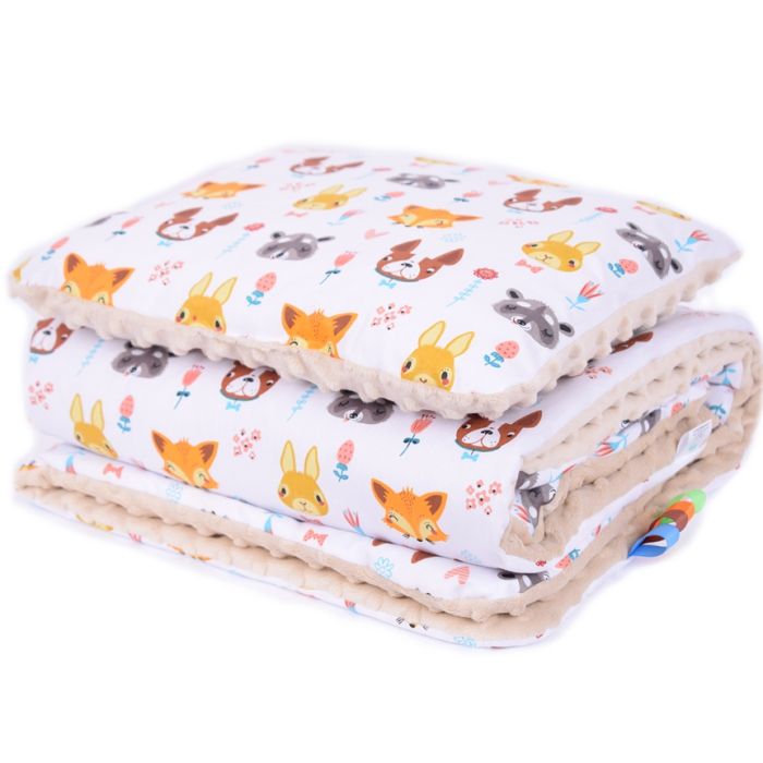 Komplekts  "Forest Friends" pleds 100x75cm un spilvens 30x40cm