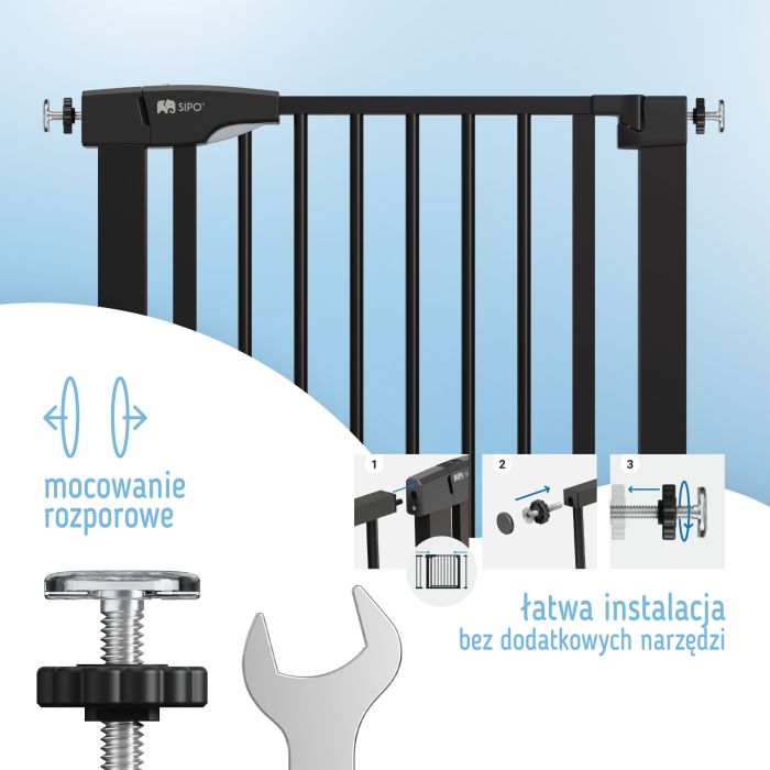 SIPO apsauginiai varteliai vaikui juodi SBS-SG02