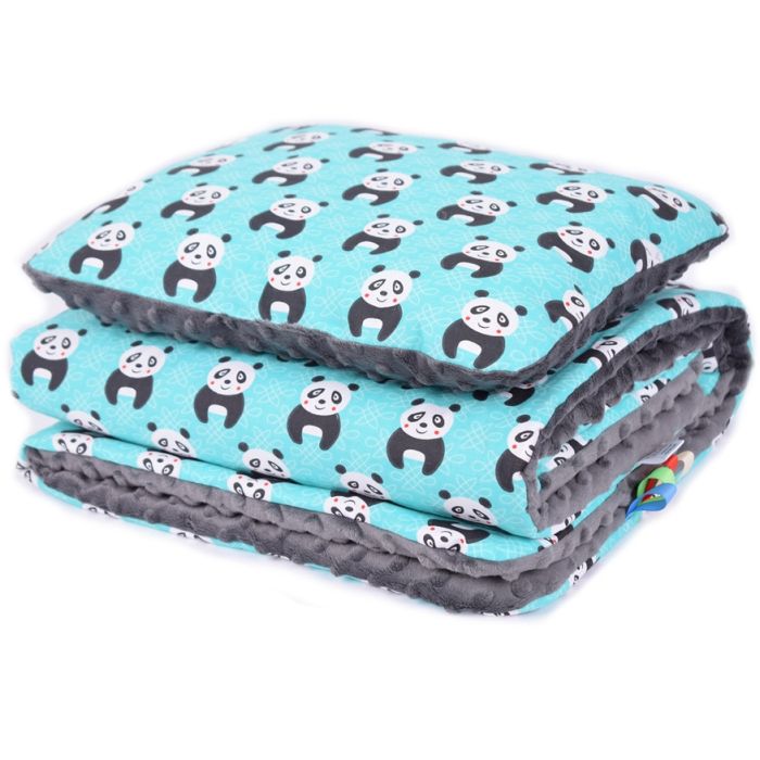 Komplekts "Panda" pleds 100x75cm un spilvens 30x40cm