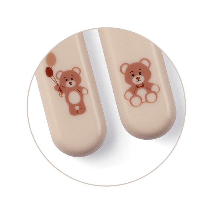 Babyono nerūdijančio plieno šaukštelis šakutė kreminis 1065/03