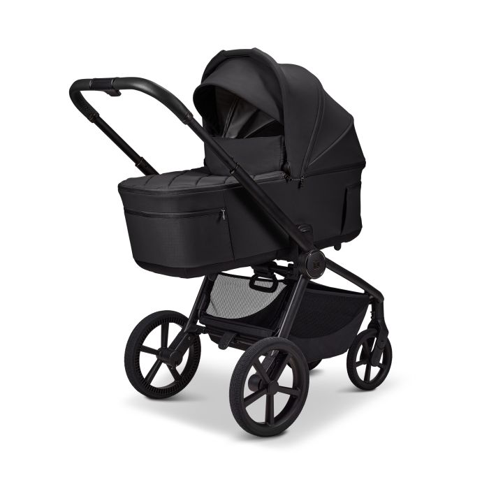 Moon vežimėlis universalus susilankstantis lopšys  2/1 Resea fold juodas