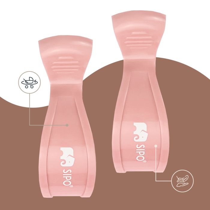 SIPO spaustukai vežimėliams 2vnt rožiniai SCA-20LP