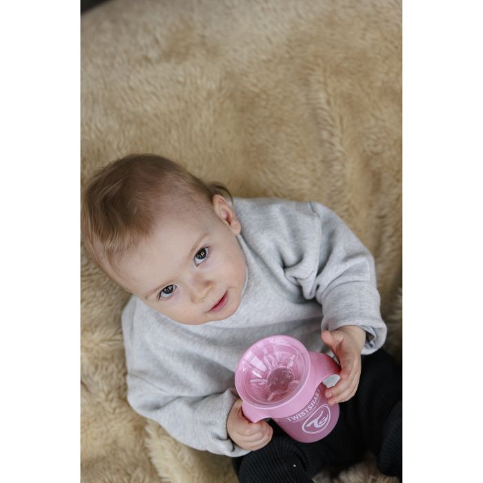 Twistshake buteliukas 360 nuo 6mėn rožinis 78928