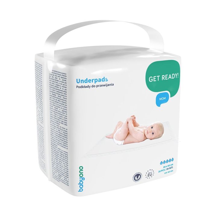 BabyOno kūdikio pervystymo paklotai, 20 vnt., 90x60, 594