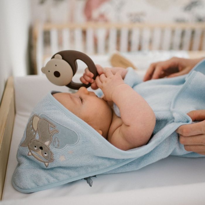 BabyOno rankšluostis su gobtuvu bambukinis 100x100 mėlynas 346/05