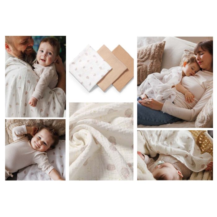 BabyOno vystyklai medvilniniai 3 vnt rudas 828/02