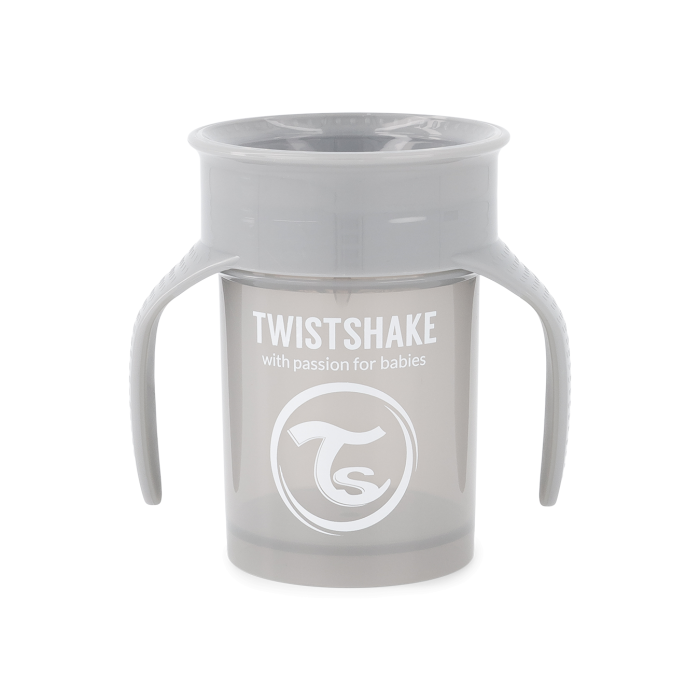 Twistshake buteliukas 360 nuo 6mėn pilkas 78930