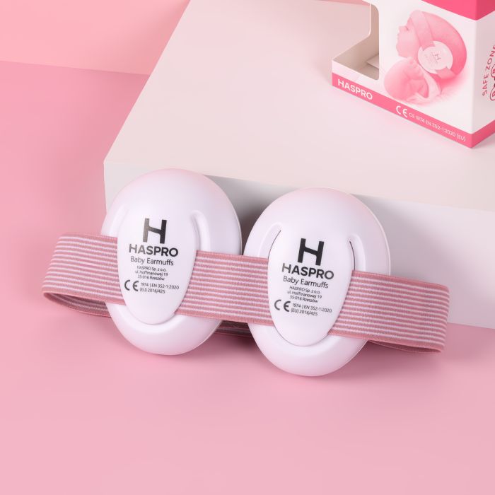 Haspro apsauginės ausinės kūdikiams rožinės BE05G