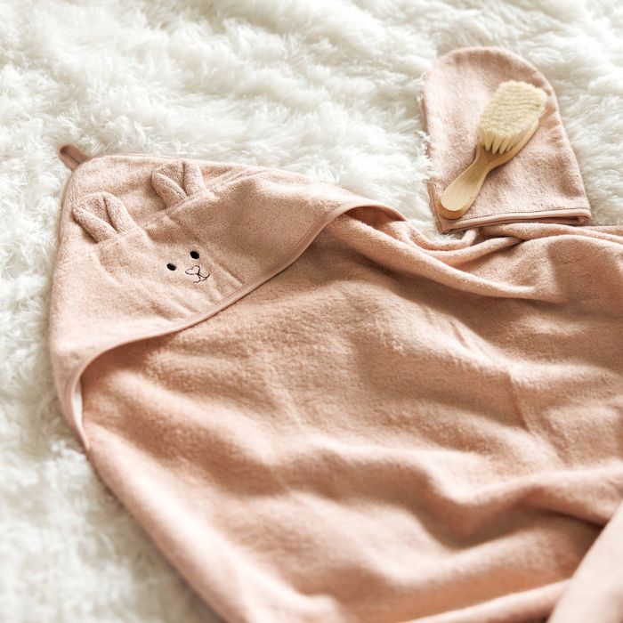 Babyono pirštinė vaiko maudymui bambukinė rožinė 347/10