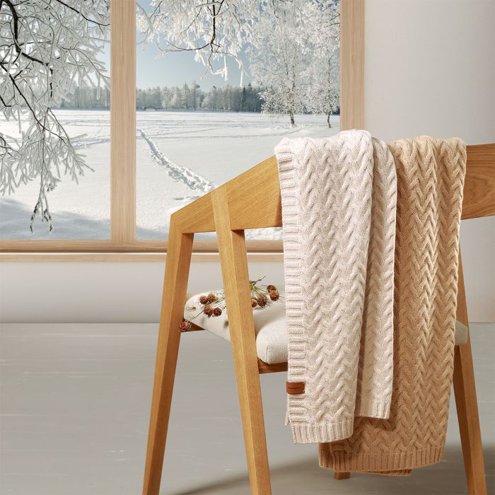 Babyono pledas merino vilnos tamsiai kreminis 1648/02