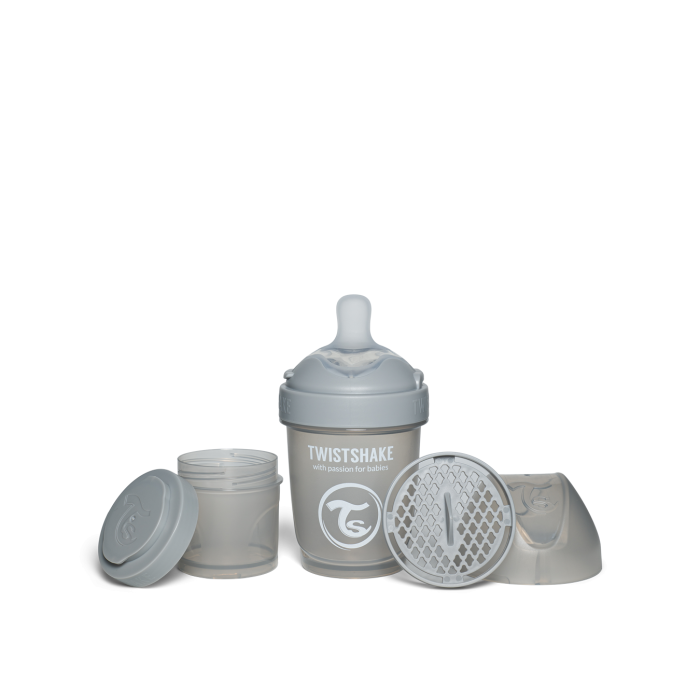 Twistshake buteliukas antikolikinis Pro Double 180ml pilkas 79010