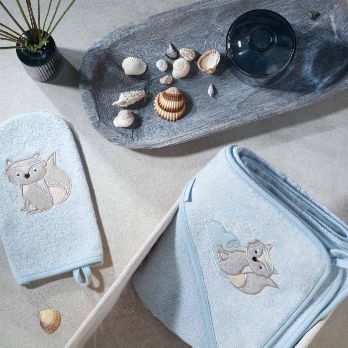 BabyOno rankšluostis su gobtuvu bambukinis 100x100 mėlynas 346/05