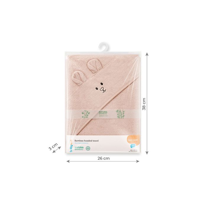 Babyono rankšluostis su gobtuvu bambukinis 100x100 rožinis 1553/04
