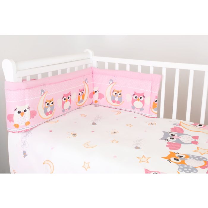 Gultasveļas komplekts ar aizsardzību "Saldus sapņus" rozā