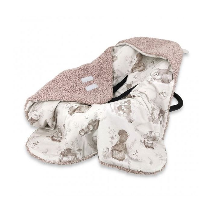 Apsildāms guļammaiss autokrēsliņa  "Blush forest sepia" 90x90 cm 