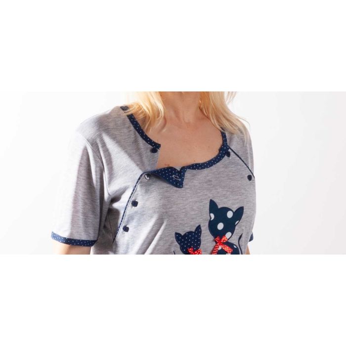 Kokvilnas naktskrekls grūtniecēm un barojošām  "Cats"