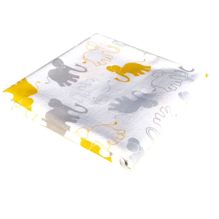 Autiņš flanēļa 70x80 cm, ar zīmējumu, balts 1gb.