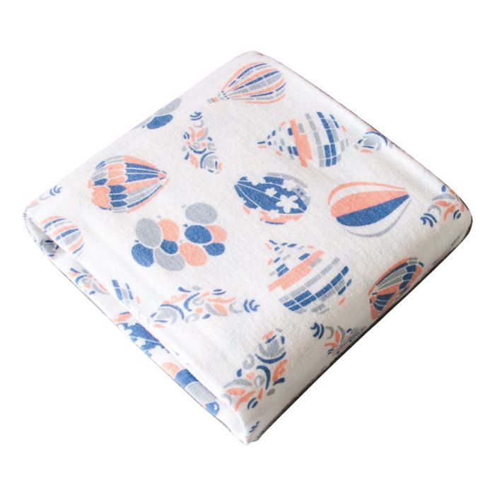 Autiņš flanēļa "Balloon" 70x80 cm, ar zīmējumu, balts 1gb.