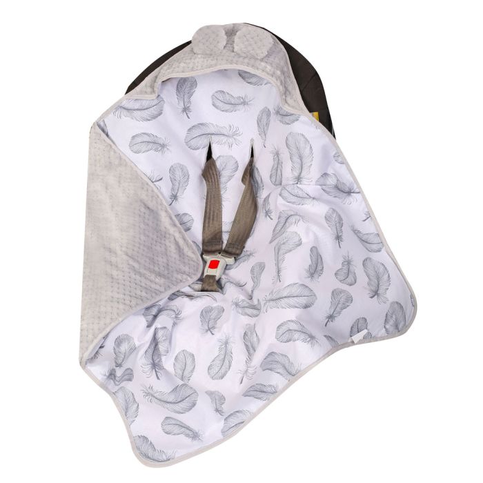 Autosēdeklīša guļammaiss "Feathers" 80x80 cm pelēks