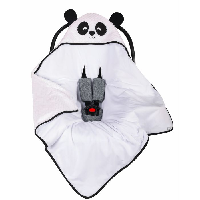 Autosēdeklīša guļammaiss "Animals& Dots" 80x80 cm balts