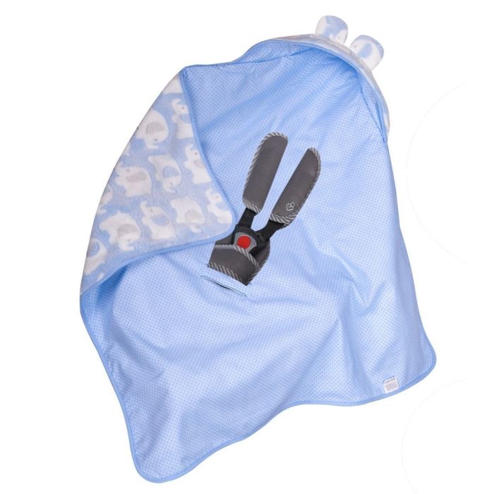 Autokrēsliņa guļammaiss "Elephants & Dots" 80x80 cm zils 