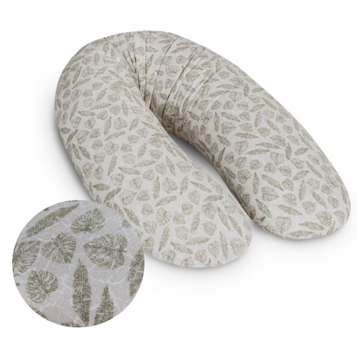 CEBA BABY Barošanas spilvens, pakavs 190 cm "Leaf prints"