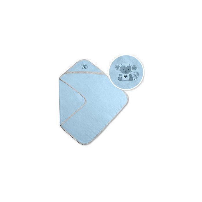 Bambusa dvielis ar kapuci 100x100cm "Monkey" zils