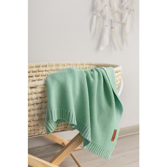 Adīts bambusa viskoze - kokvilnas pleds "Bamboo" 100x80 cm salvia