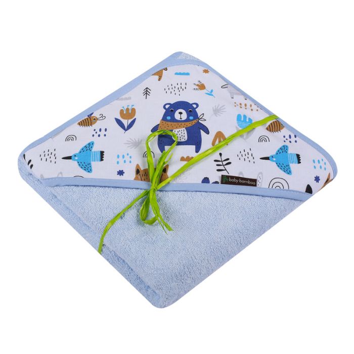 Bambusa dvielis ar kapuci 100x100cm  "Baby bamboo"