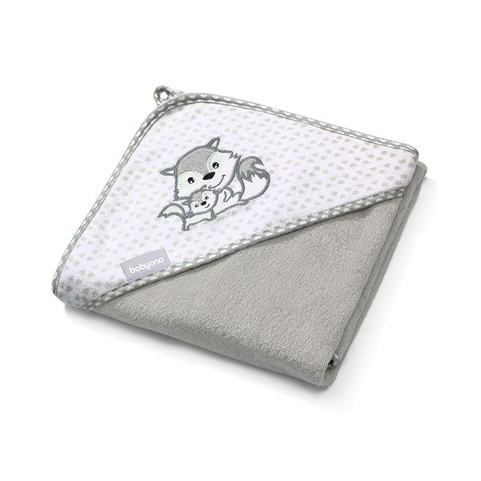 Bambusa dvielis ar kapuci Babyono 100x100cm "Fox"