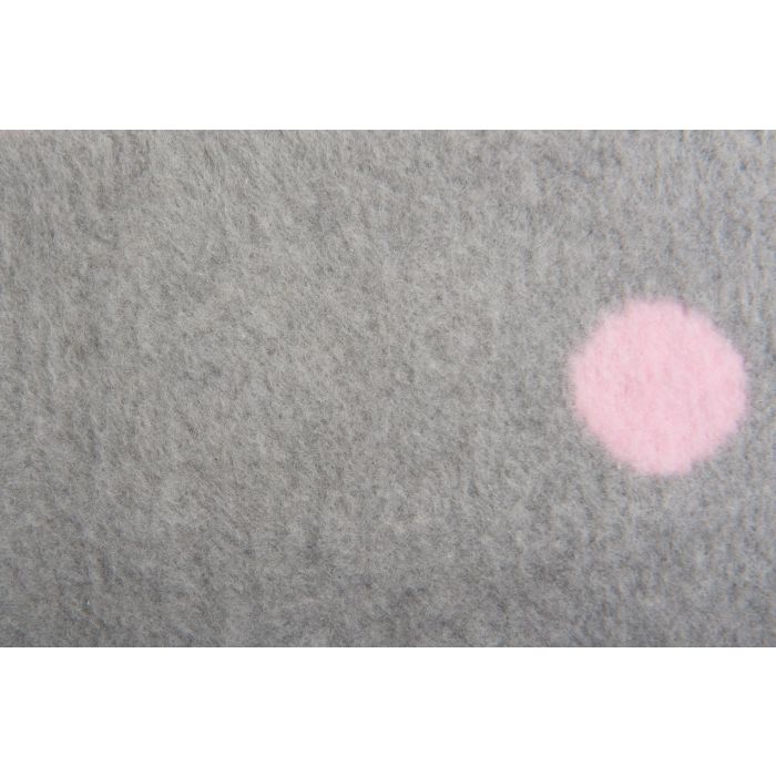 Zaffiro pledas medvilninis, 75x100, pilkas-rožinis, taškiukai